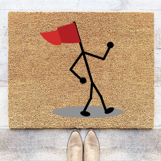 Walking Red Flag Coir Doormats