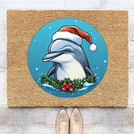 Dolphin Christmas Coir Doormats