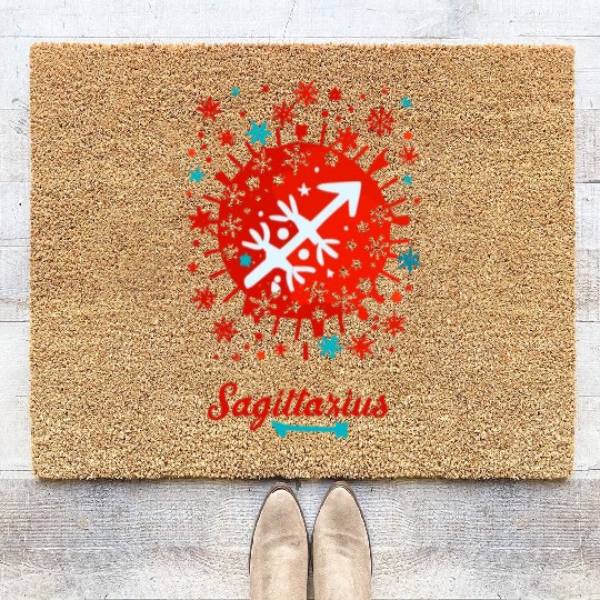 Sagittarius in the Winter Wonderland Coir Doormats