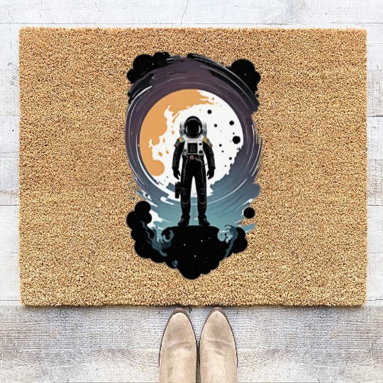 astronauts enter the space dimension Coir Doormats