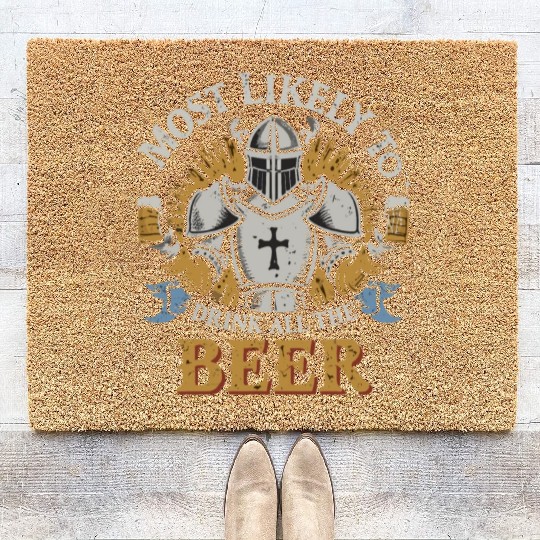 Christmas Most Likely To Drink All The Beer Winter Coir Doormats