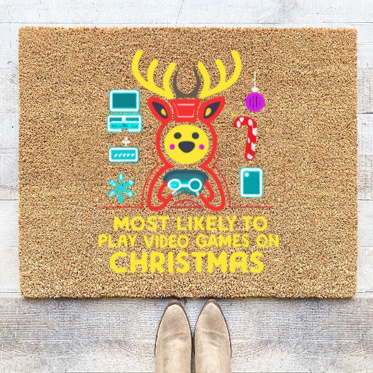 Candy Canes Most Likely To Play Video Games On Coir Doormats