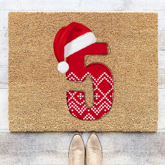 5 Number Fifth Birthday / Wedding Anniversary Coir Doormats