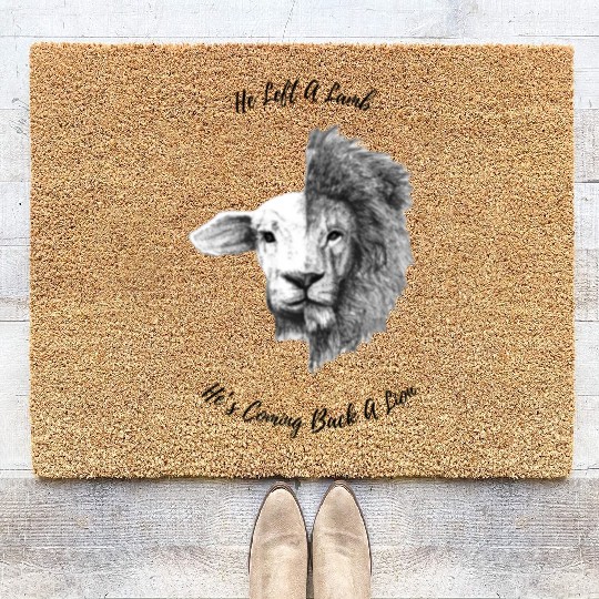 He Left A Lamb 4500 x 5400 px Coir Doormats