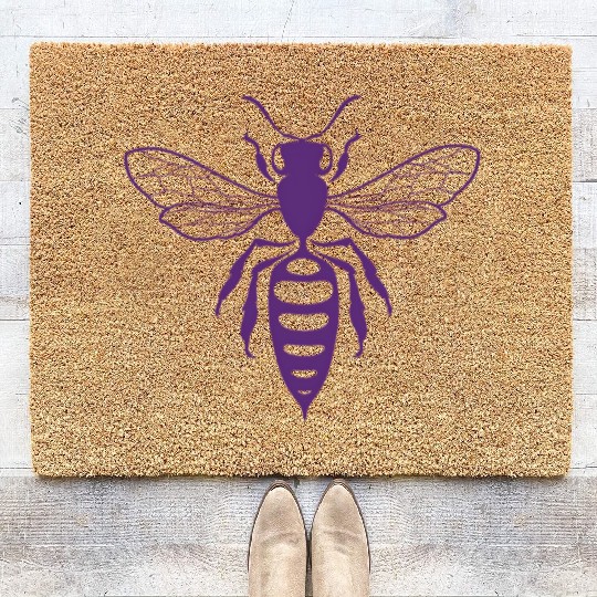 Hivemind Tattoo Logo I Purple Coir Doormats