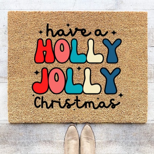 Have a holly jolly Christmas Coir Doormats