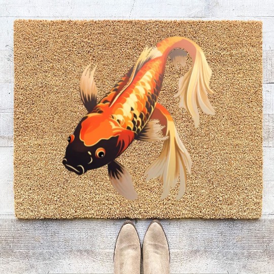 Koi Fish Japanese Carp Pond Coir Doormats