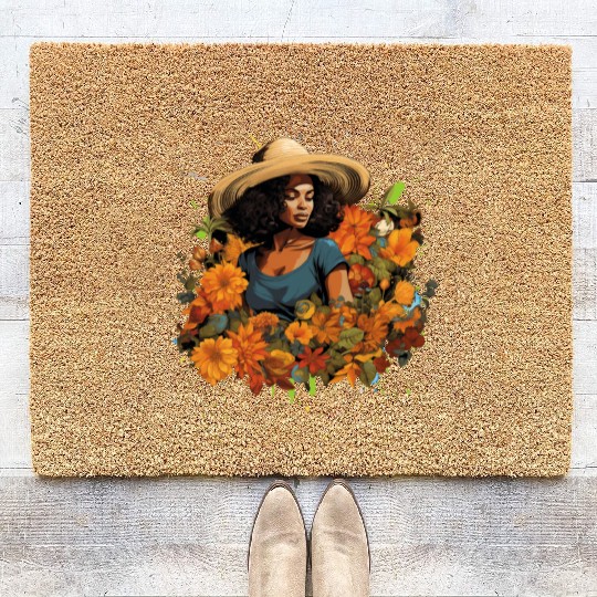 Sustainably sourced stylish female garden Coir Doormats