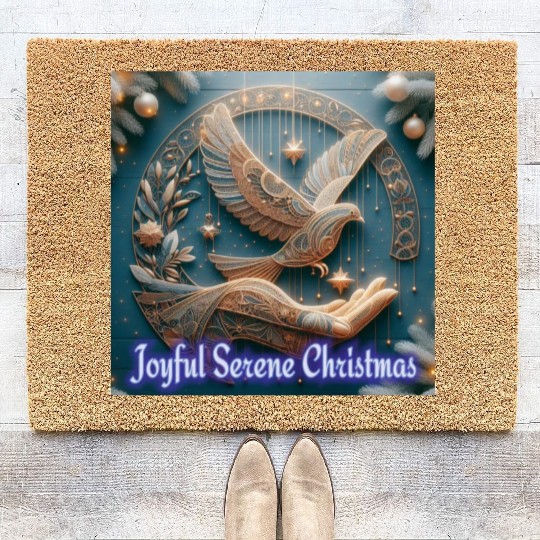 Joyful Serene Christmas. Coir Doormats