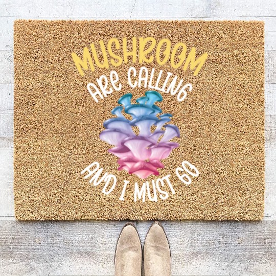 Funny Mushroom Hunting Fungi Mycologist Hiking Coir Doormats