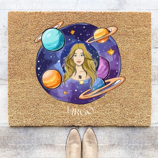 Virgo zodiac sign Coir Doormats