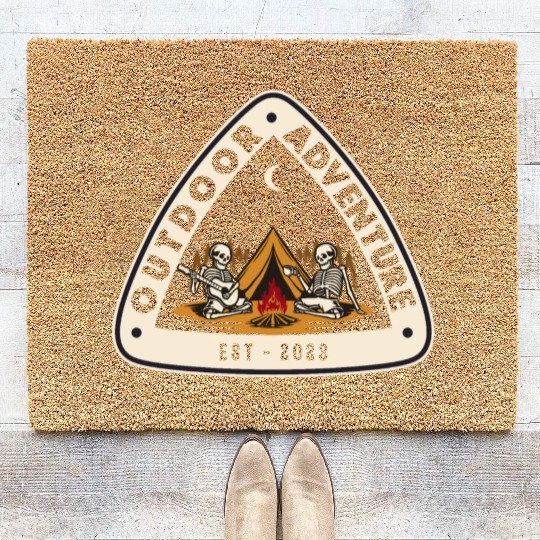 Outdoor Adventure Camper Camping Campfire Tent Coir Doormats