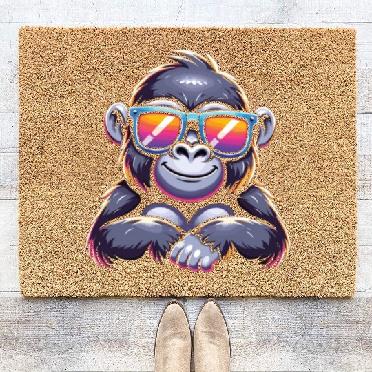 Gorilla With Sunglasses Coir Doormats