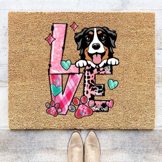 Belgian Malinois Dog I Love My Dog Valentines Day Coir Doormats