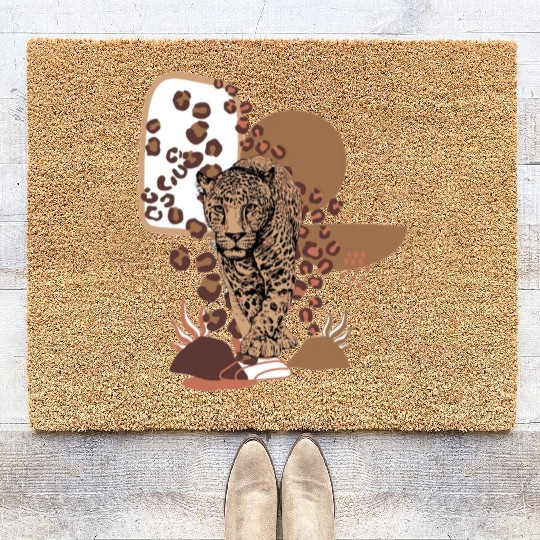Funny Leopard Cheetah Animal Coir Doormats