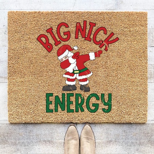 Big Nick Energy Christmas Dabbing Santa Claus Coir Doormats