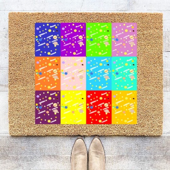 Universe Colors Sky Galaxy Colorful Pattern Design Coir Doormats