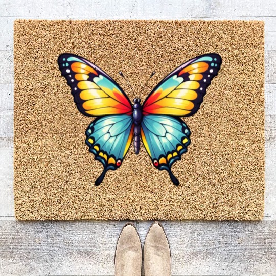Cartoonish Butterfly Coir Doormats