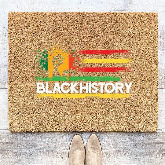 Black History Month BHM African Pride Fist Men Coir Doormats