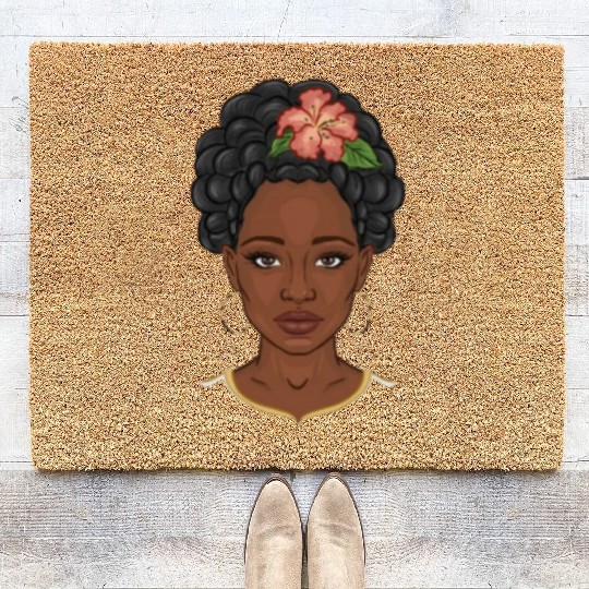 Black girl, black girl magic, African American wom Coir Doormats