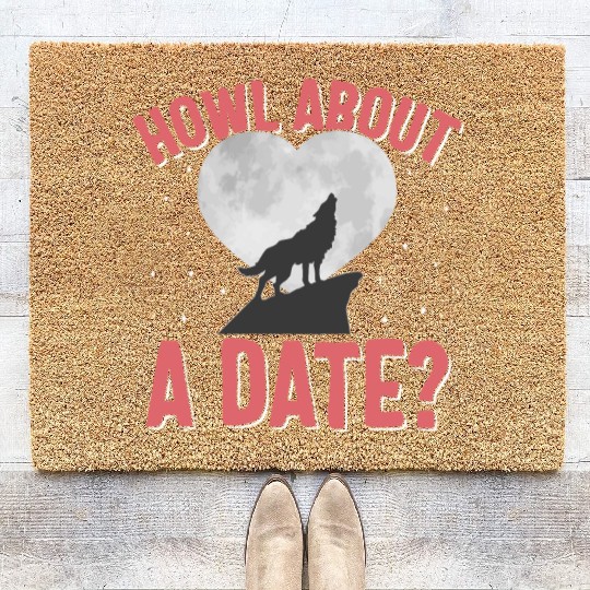 Valentines Day Coir Doormats, Howl About A Date Howling