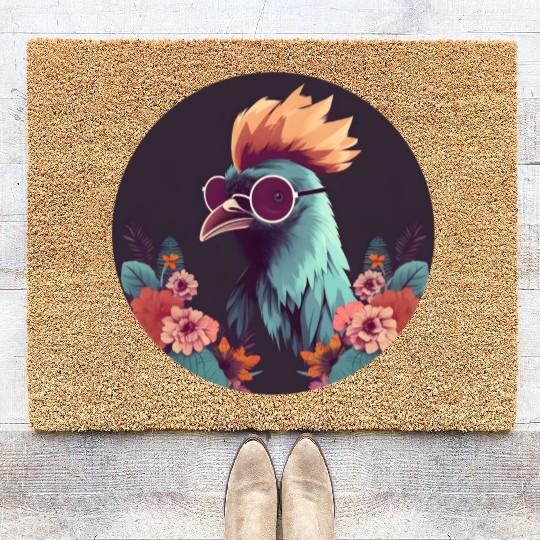 80s 90s Vintage Chicken Style Coir Doormats