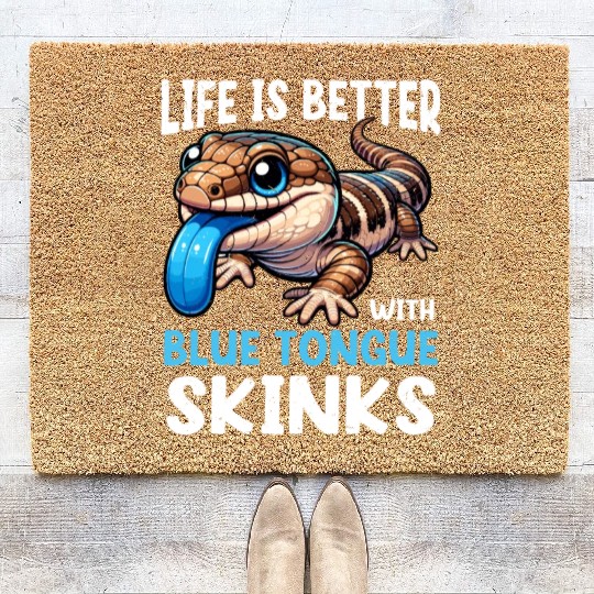 Lizard Collector Reptile Lover Blue Tongue Skink Coir Doormats