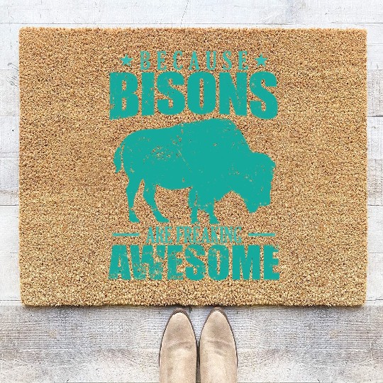 Because Bisons are Freaking Awesome Animal Coir Doormats