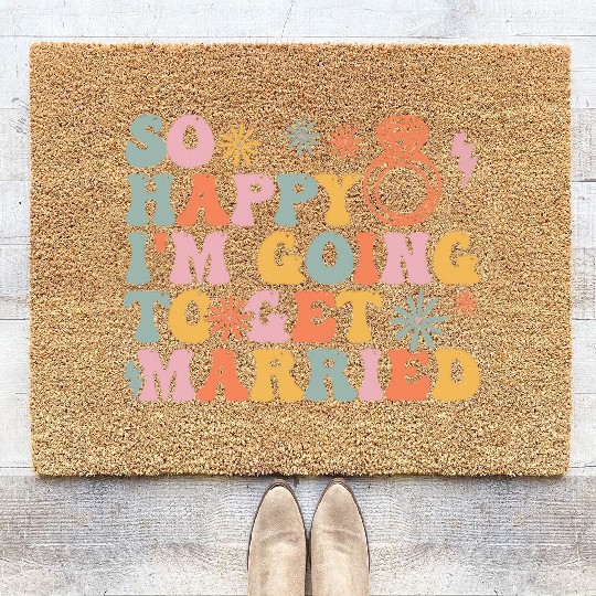 Bride Bridal Party Engagement Coir Doormats