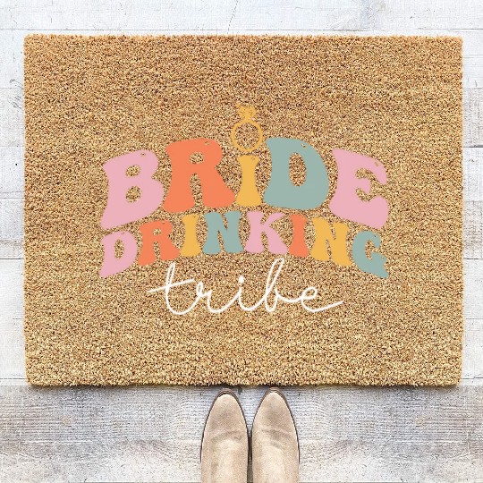 Groovy Bridal Party Bachelorette Party Coir Doormats