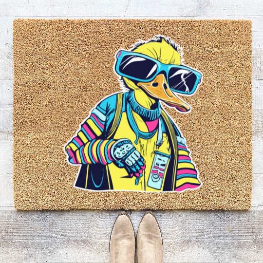 Punk Duck Duckling Punk Rocker Coir Doormats
