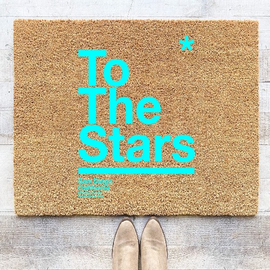 To The Stars Light Blue Coir Doormats