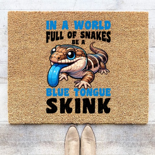 Lizard Collector Reptile Lover Blue Tongue Skink Coir Doormats
