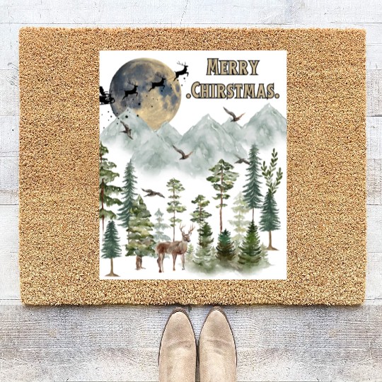 Merry Christmas 2 white Coir Doormats