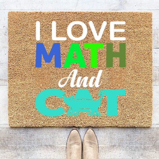 I Love Math And Cats lover Coir Doormats