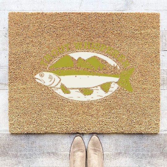 Trout Whisperer Boat Ice Fisherman Deep Sea Fly Coir Doormats