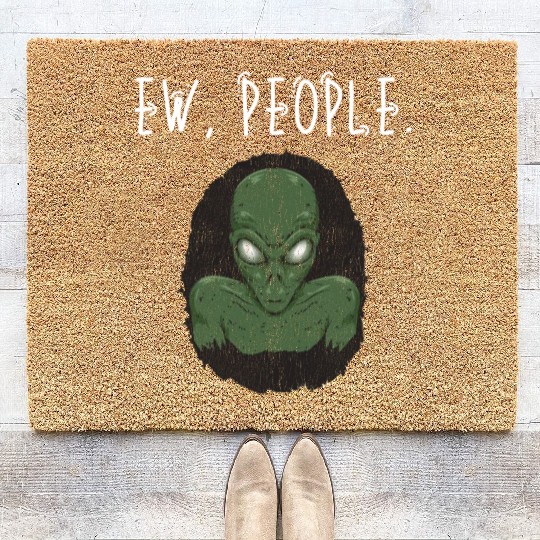 Ew People Scary Alien Shape Coir Doormats