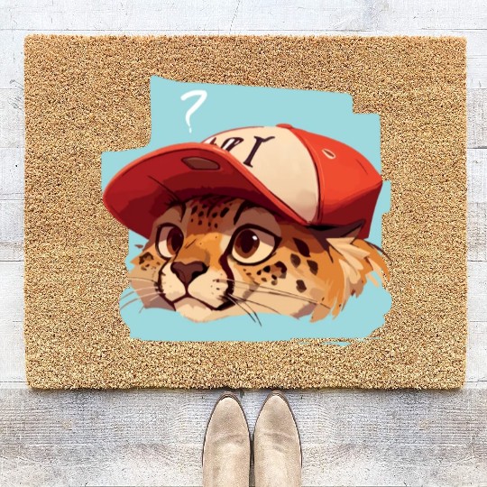 Surprised Cheetah Coir Doormats