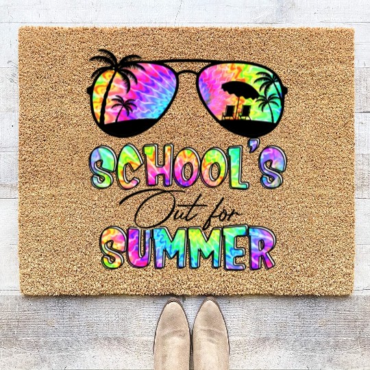 Funny Last Day Of School Teacher School s Out For Coir Doormats