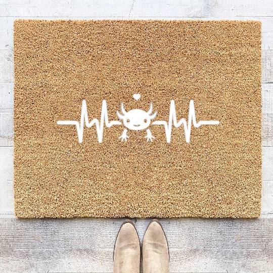 Pulse with Axolotl heartbeat for Axolotl lovers Coir Doormats
