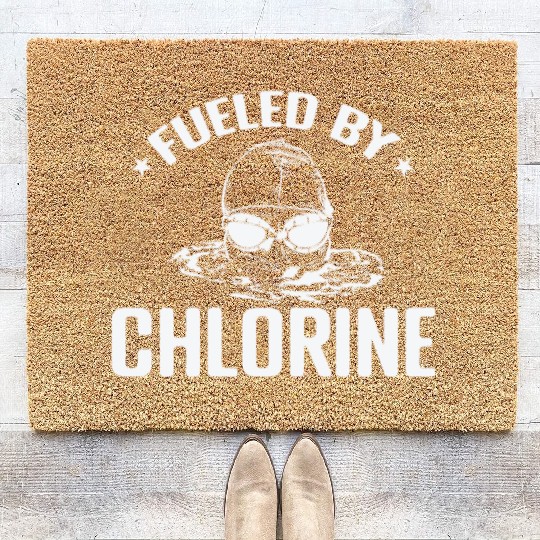 Fueled by Chlorine Swim Sport Training Coir Doormats