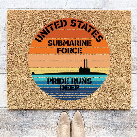 Sunset Us Submarine Force Pride Runs Deep Coir Doormats