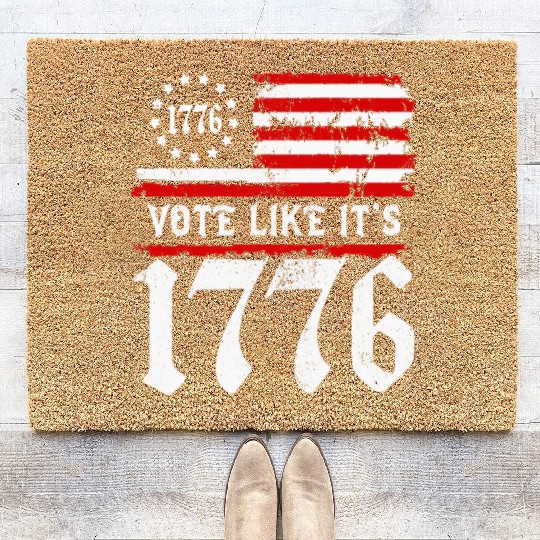 Vote Like It's 1776 Patriotic American Flag Voter Coir Doormats