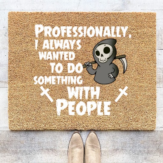 Grim Reaper Funny, Professional With People Coir Doormats