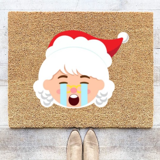 Mrs Claus Emoticons Crying Out Loud Christmasfunny Coir Doormats