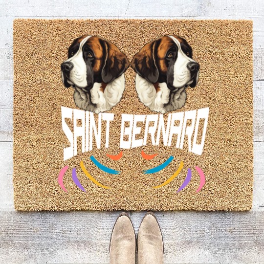 Lover Saint Bernard dog Coir Doormats