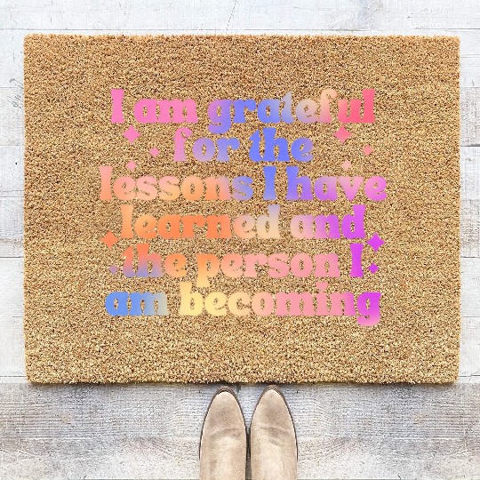 Gratitude Saying I Am Grateful Coir Doormats