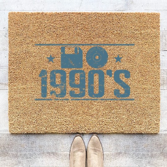 Floppy Disk and CD 1990's Retro Memory Module Coir Doormats