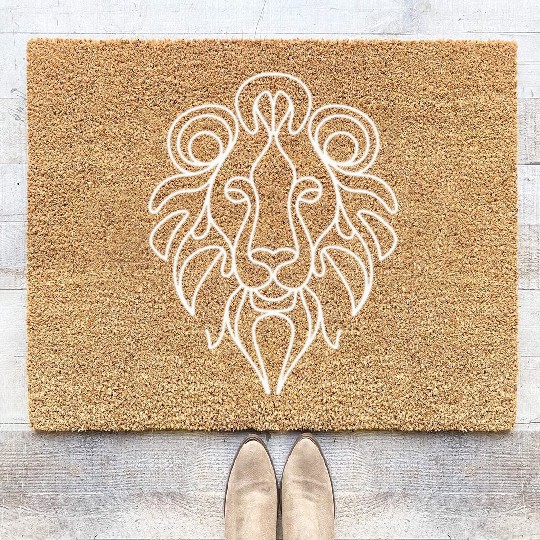 one line design lion king Coir Doormats