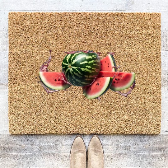 A burst watermelon. Coir Doormats